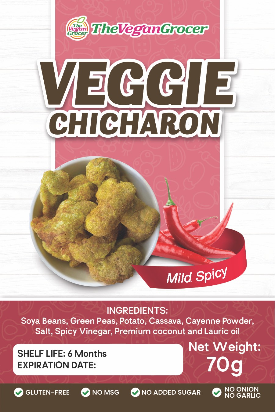 TVG Veggie Chicharon Mild Spicy 70g
