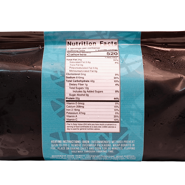 Green Bar Breakfast Burrito 390g