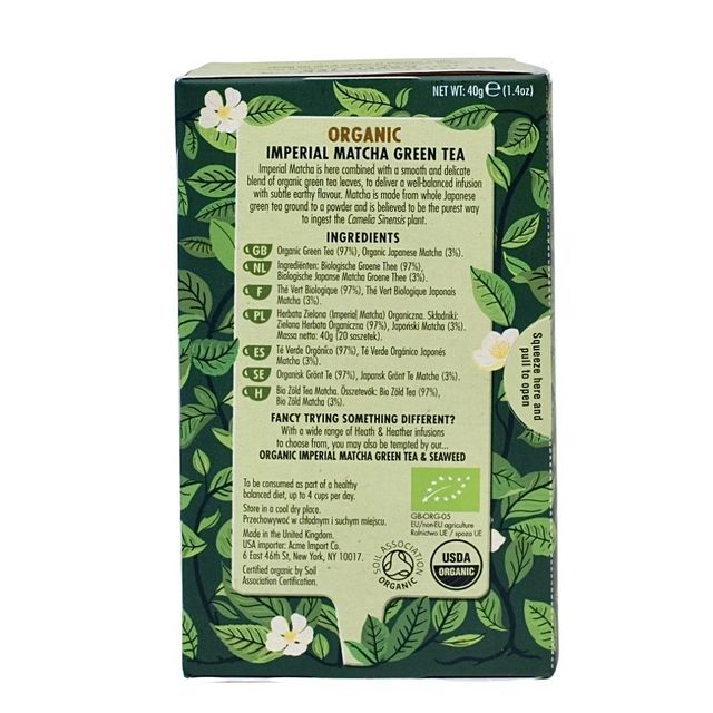 Heath & Heather Imperial Matcha Tea 20 Tea Bags
