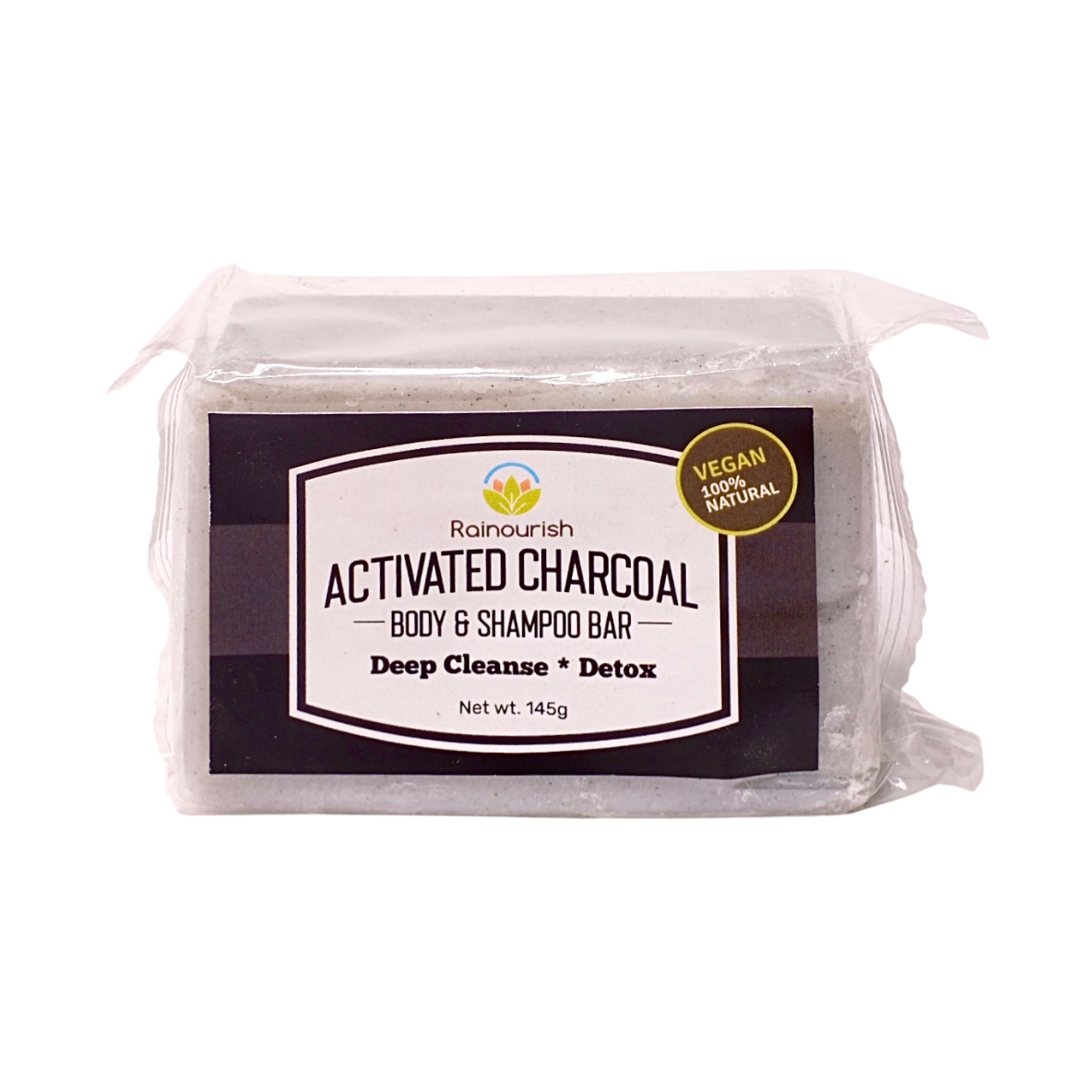 Rainourish Activated Charcoal Body & Shampoo Bar 145g