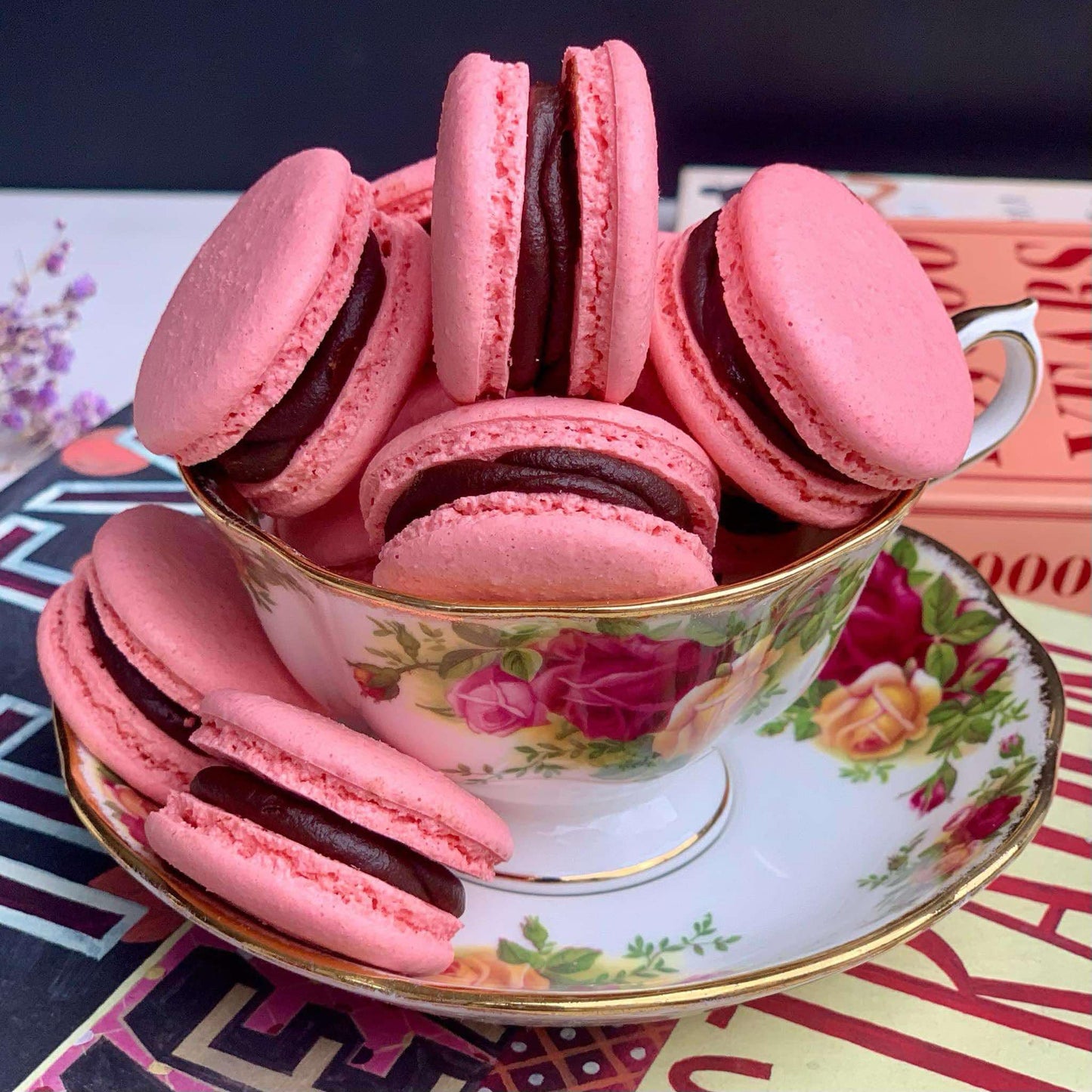 Cakesmith Vegan French Macarons Chocolate Strawberry 6s