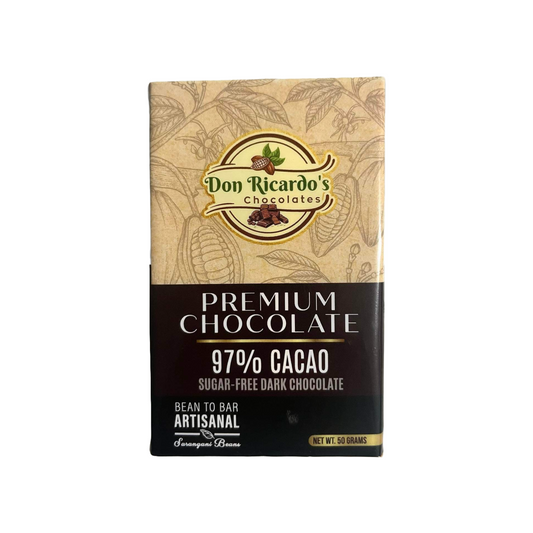 Don Ricardo’s 97% Premium Dark Chocolate Bar 50g (gluten-free, sugar-free)