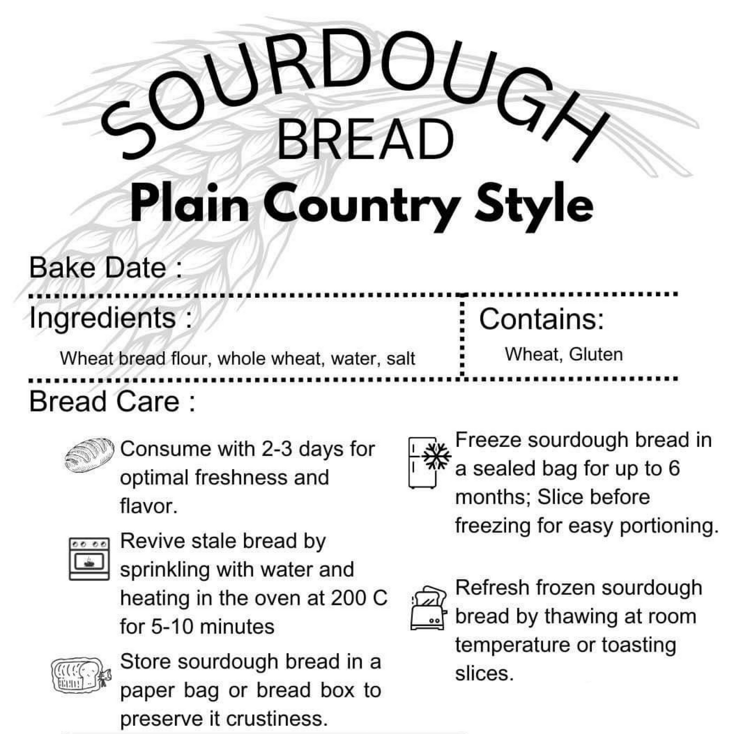 NoMom Vegan Plain Country-Style Sourdough Bread (no sugar added)