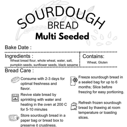 NoMom Whole Wheat Multi-Seeded Vegan Sourdough Boule (sugar-free)