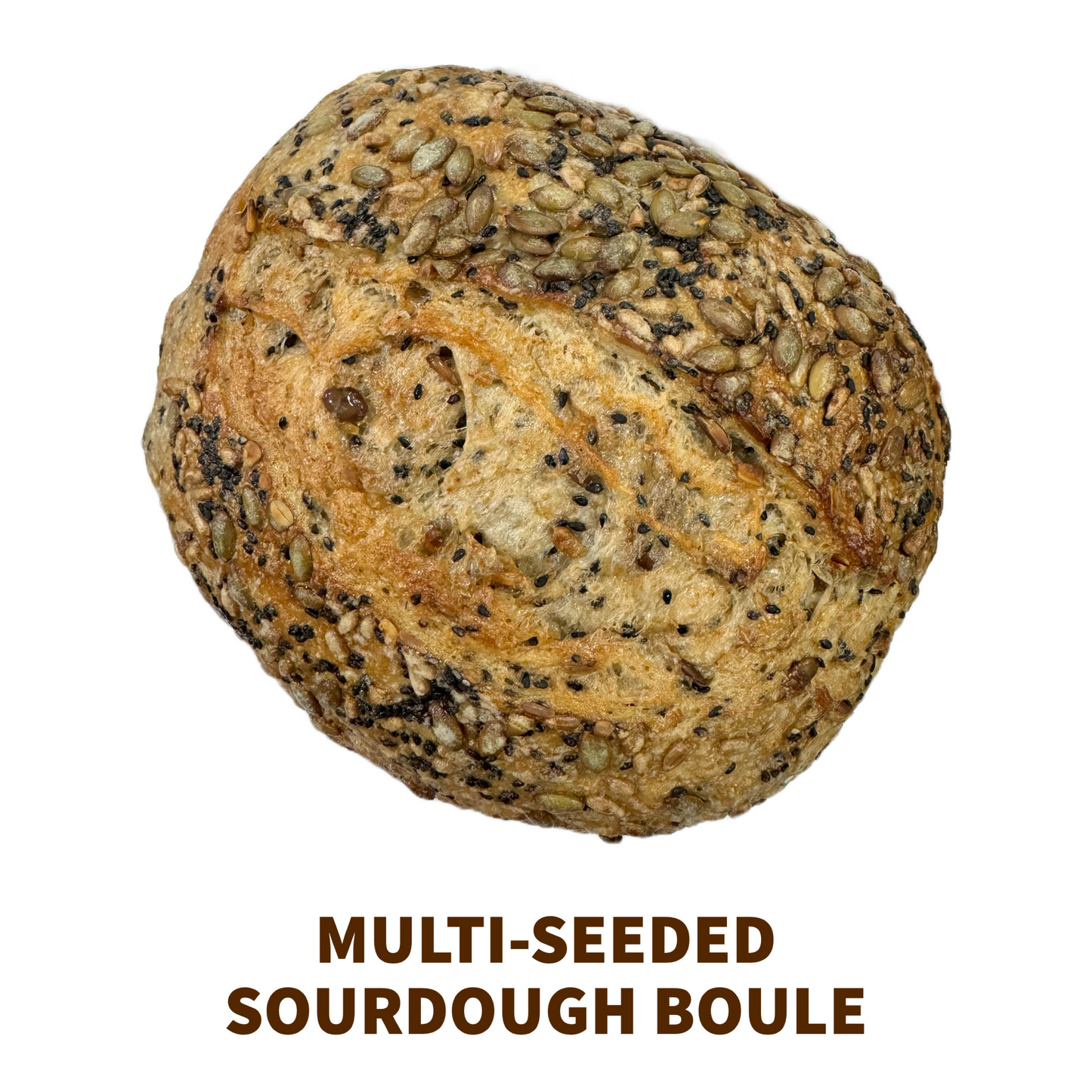 NoMom Whole Wheat Multi-Seeded Vegan Sourdough Boule (sugar-free)