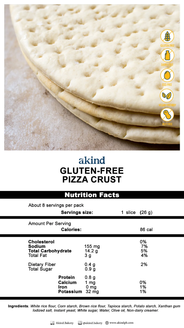 Akind Gluten-Free Pizza Crust 780g (4 pcs)