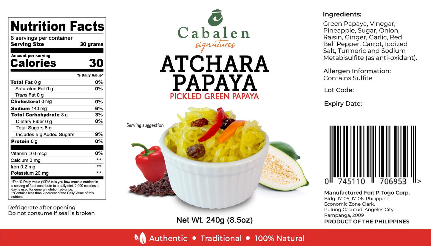 Cabalen Atchara Papaya 250g