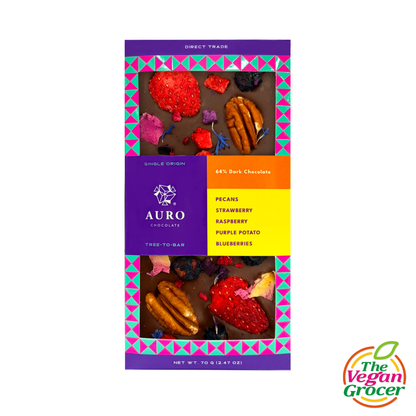 Auro 64% Dark Chocolate Premium Bark Fruit & Nut 70g