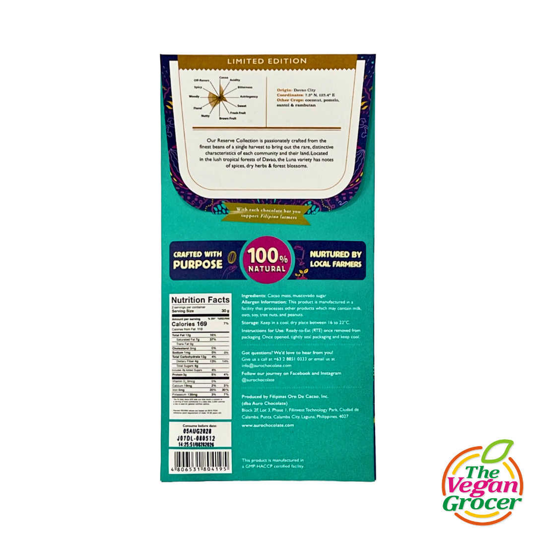 Auro 80% Dark Chocolate Luna (60g)