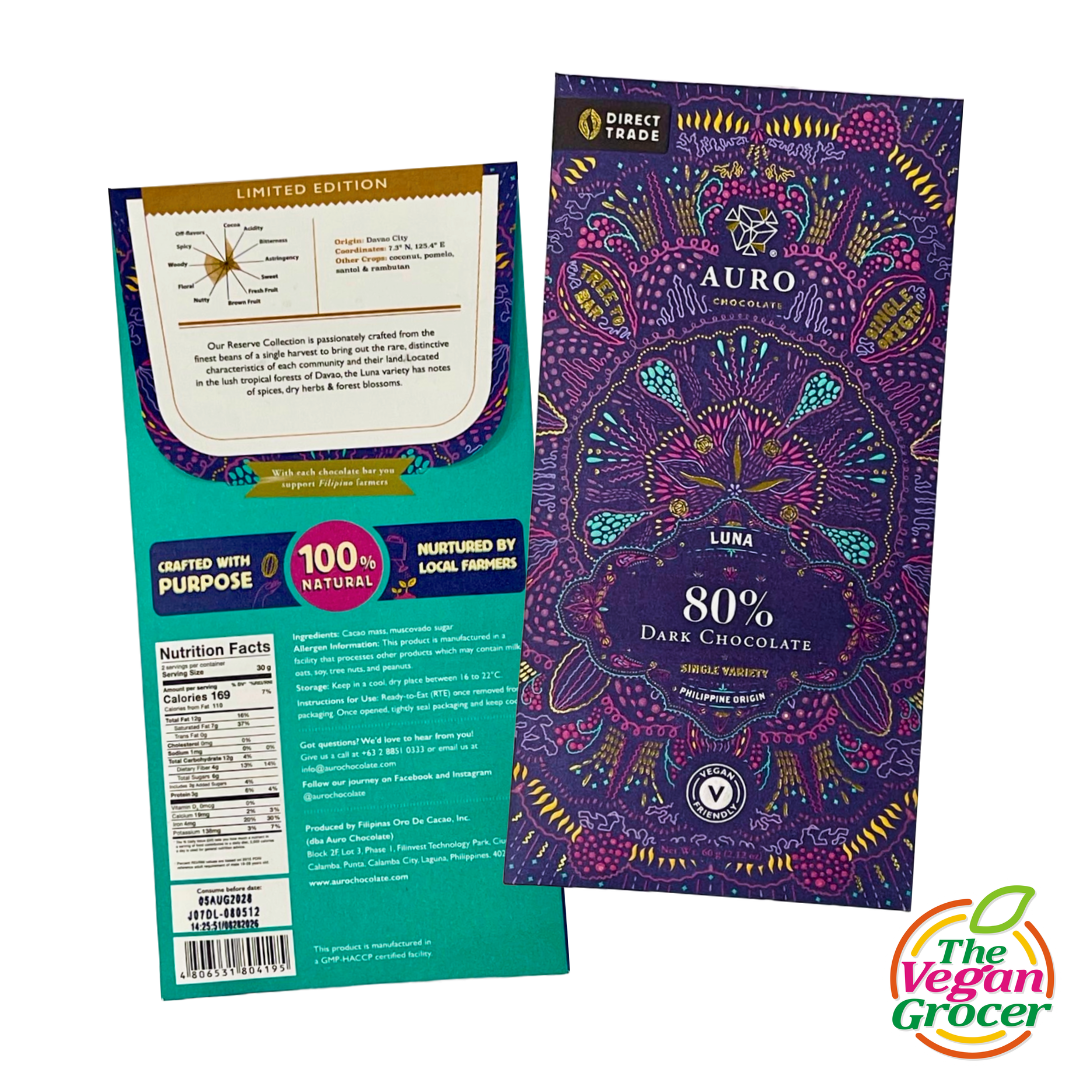 Auro 80% Dark Chocolate Luna (60g)