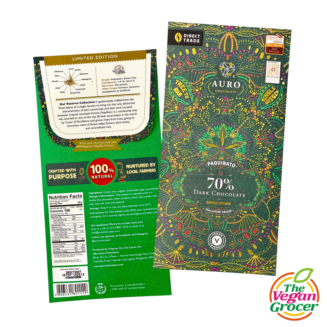 Auro Reserve Collection : 70% Paquibato Dark Chocolate 60g
