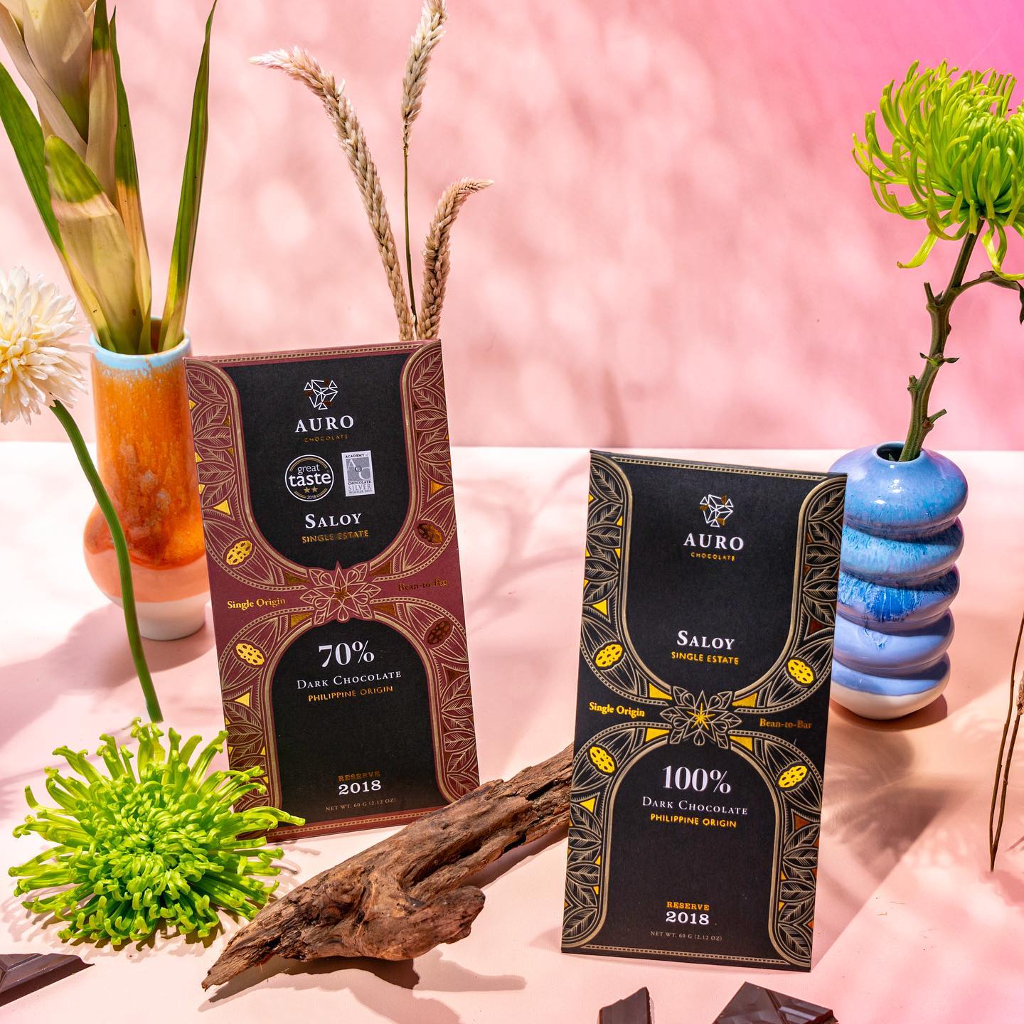 Auro Reserve Collection : 100% Saloy Dark Chocolate 60g