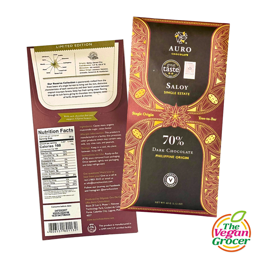 Auro Reserve Collection : 70% Saloy Dark Chocolate 60g