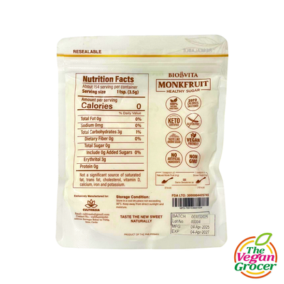 Biovita 100% Pure Organic Monk Fruit Powder 150g (gluten-free, keto-friendly)