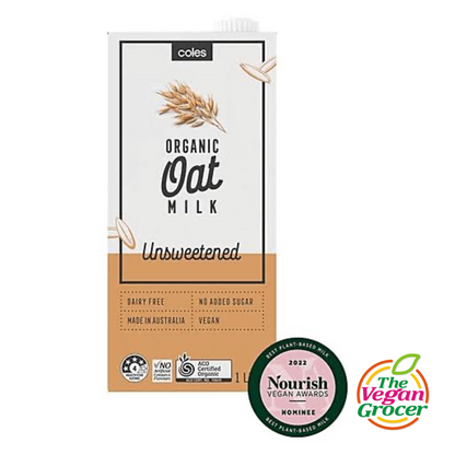 Coles Organic Oat Milk 1L unsweetened