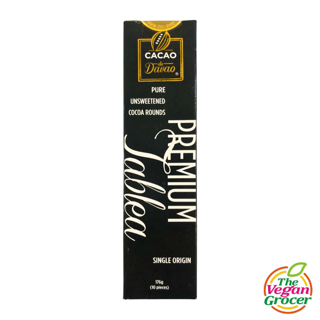 Cacao de Davao Premium Tablea Unsweetened 165g 10pcs (gluten-free, no sugar-added)