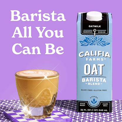 Califia Farms Oat Milk Barista 1L (soy-free, no added sugar, Kosher)