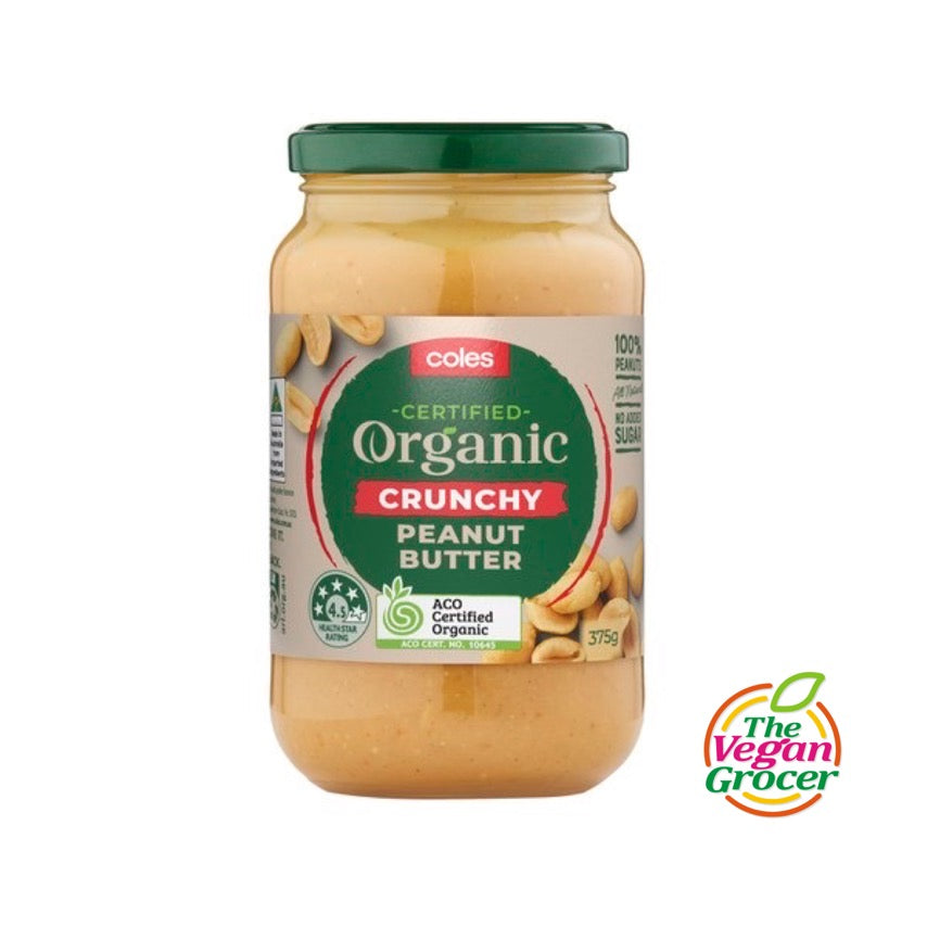 Coles Organic Crunchy Peanut Butter 375g