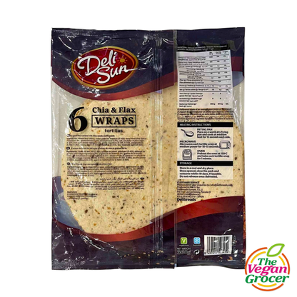 Deli Sun Chia & Flax Wraps Tortillas 6s x 60g