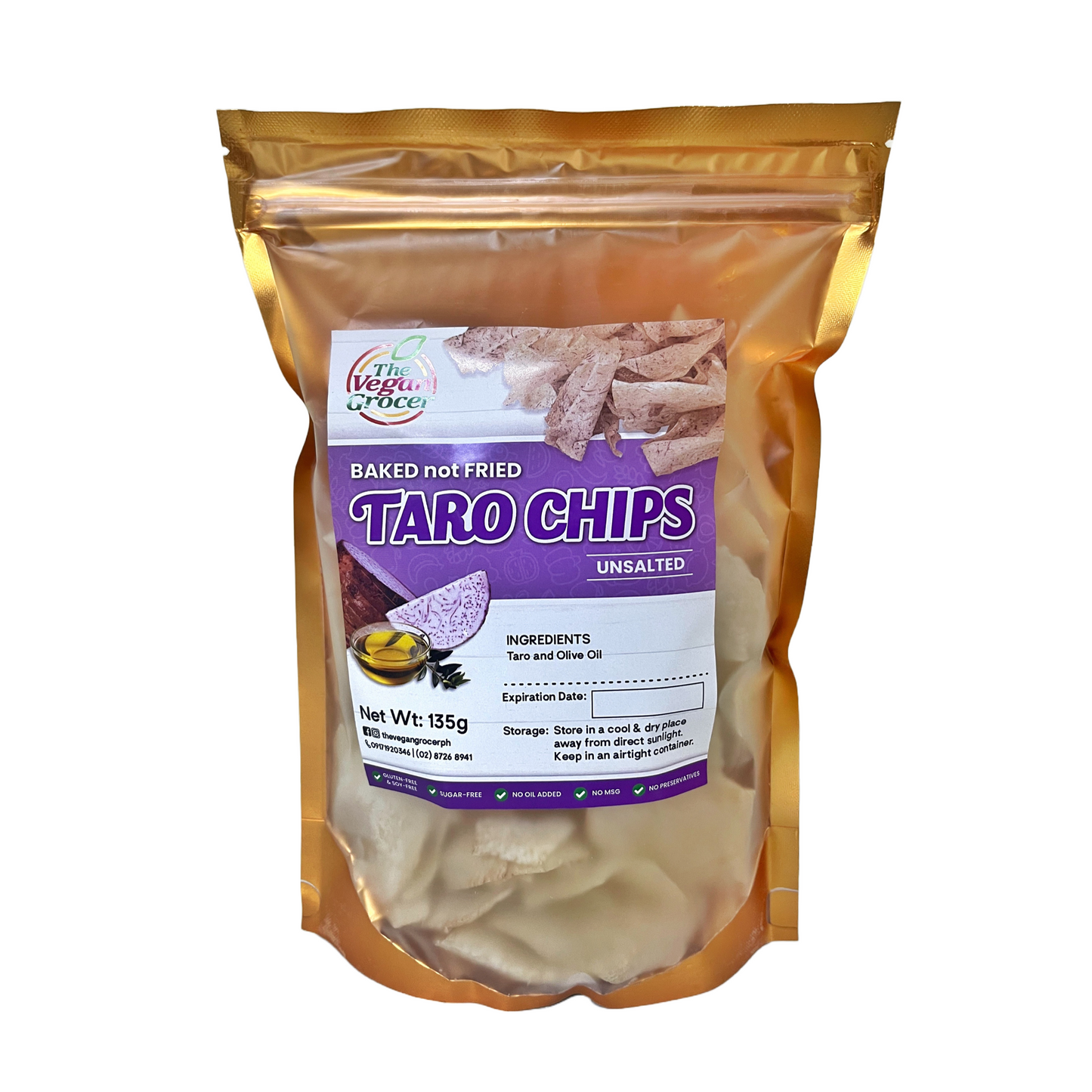 TVG Taro Chips Unsalted 135g