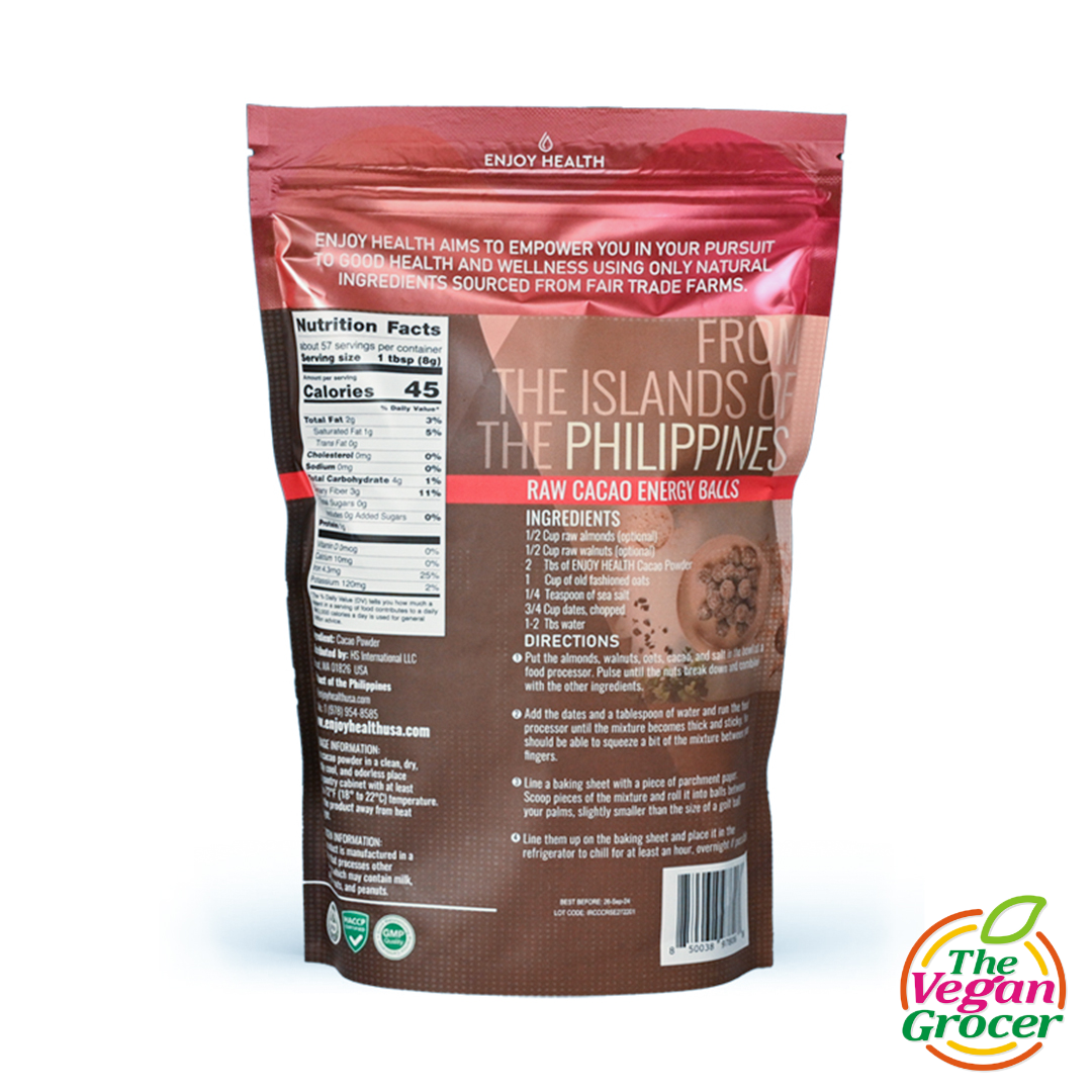 Enjoy Health Pure Cacao Powder (non-alkalized, gluten-free) 454g
