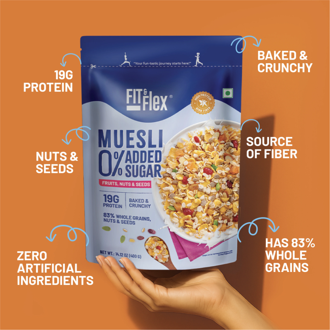 Fit & Flex Muesli - Fruits, Nuts & Seeds 0% Added Sugar 450g