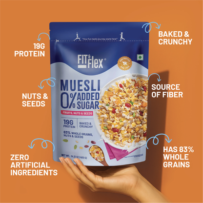 Fit & Flex Muesli - Fruits, Nuts & Seeds 0% Added Sugar 450g