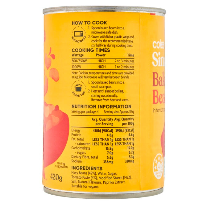 Coles Baked Beans 420g