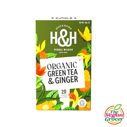 Heath & Heather Organic Green Tea & Ginger 20s (gluten-free)