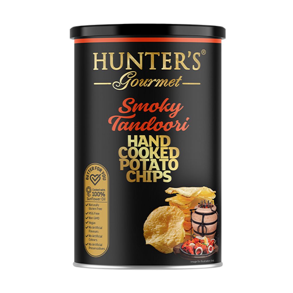 Hunters Gourmet Smoky Tandoori Hand Cooked Potato Chips 150g (gluten-free)