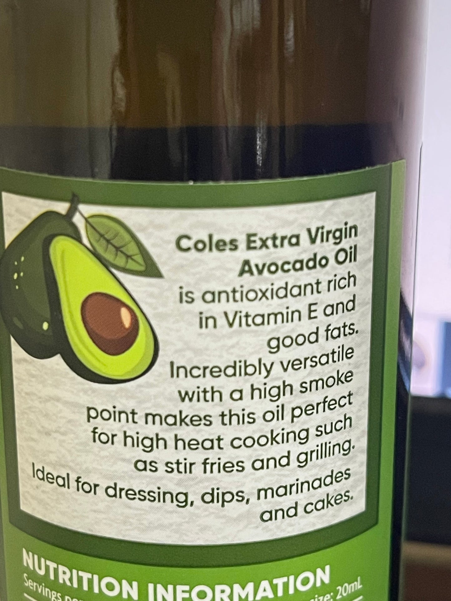 Coles Extra Virgin Avocado Oil 250mL