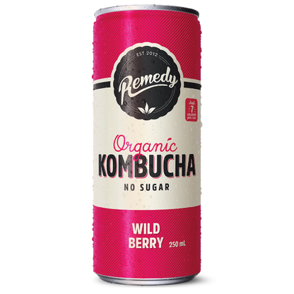 Remedy Wild Berry Kombucha in can 250mL