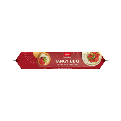 Coles Tangy BBQ Brown Rice Crackers 100g (gluten-free)