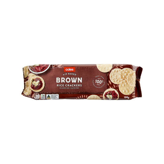 Coles Air Baked Brown Rice Crackers 100g (gluten-free)