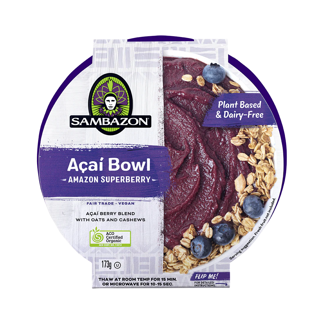 Sambazon Ready to Eat Organic Açaí Bowl w Granola 173g