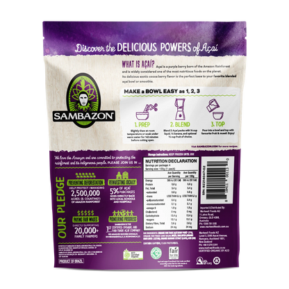 Sambazon Organic Acai Berry Superfruit Packs Original Blend 400g (100g x 4)