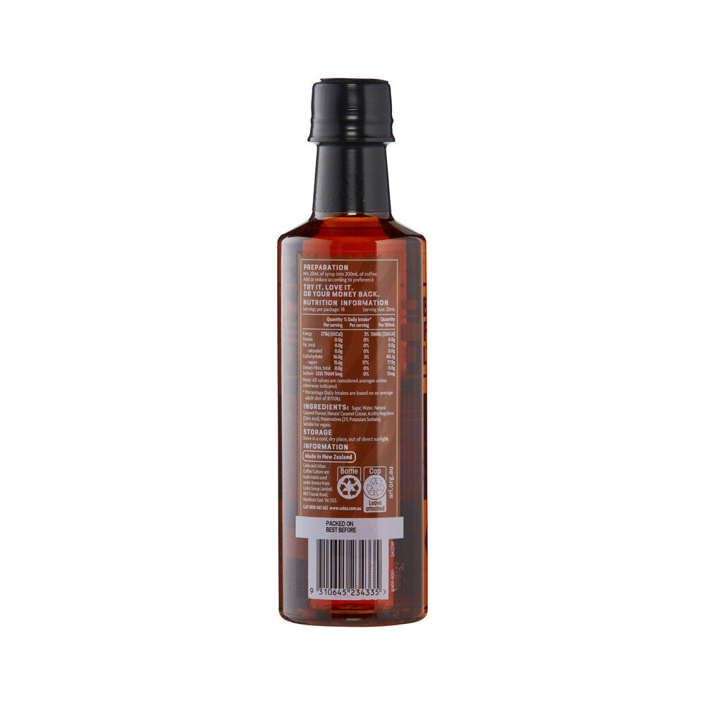 Coles Urban Coffee Culture Caramel Coffee Flavored Syrup 360mL