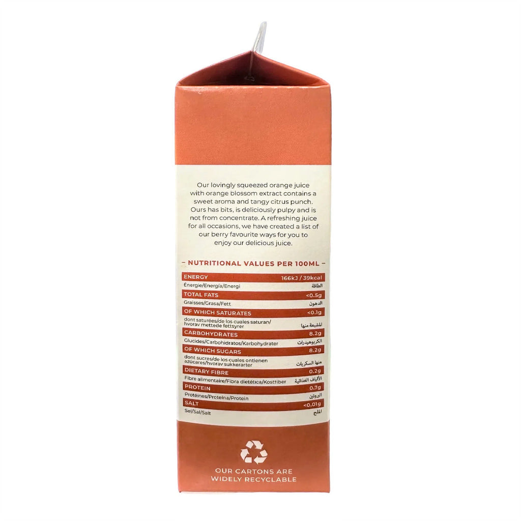 The Berry Company Orange Juice with Orange Blossom 1L (NAS no added sugar)