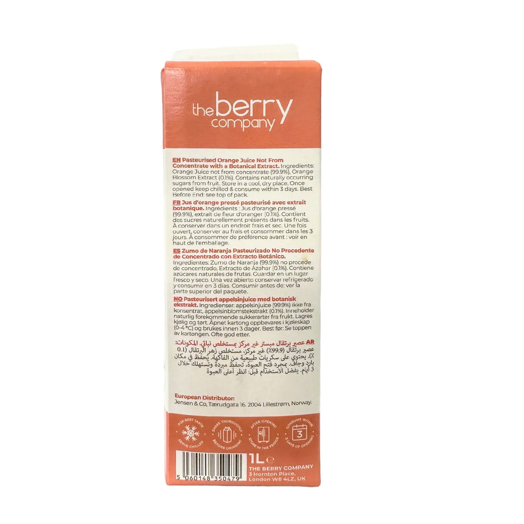 The Berry Company Orange Juice with Orange Blossom 1L (NAS no added sugar)