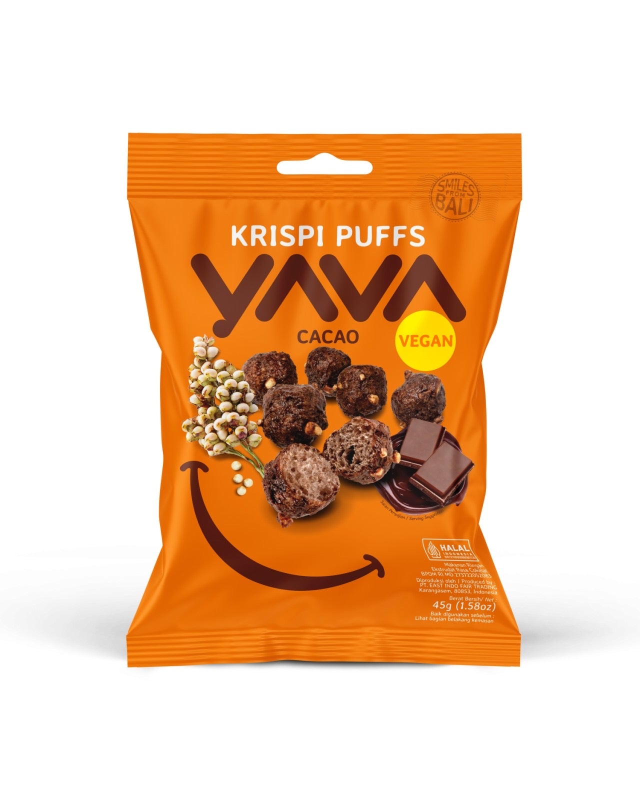 Yava Bali Krispi Puffs Cacao 45g