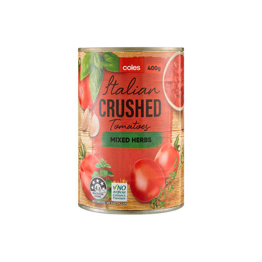 Coles Italian Crushed Tomatoes Mixed Herbs 400g