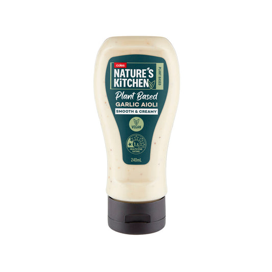 Coles Nature’s Kitchen Plant-based Garlic Aioli 240mL