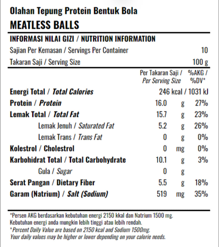 Green Rebel Meatless Balls 1kg (Halal)