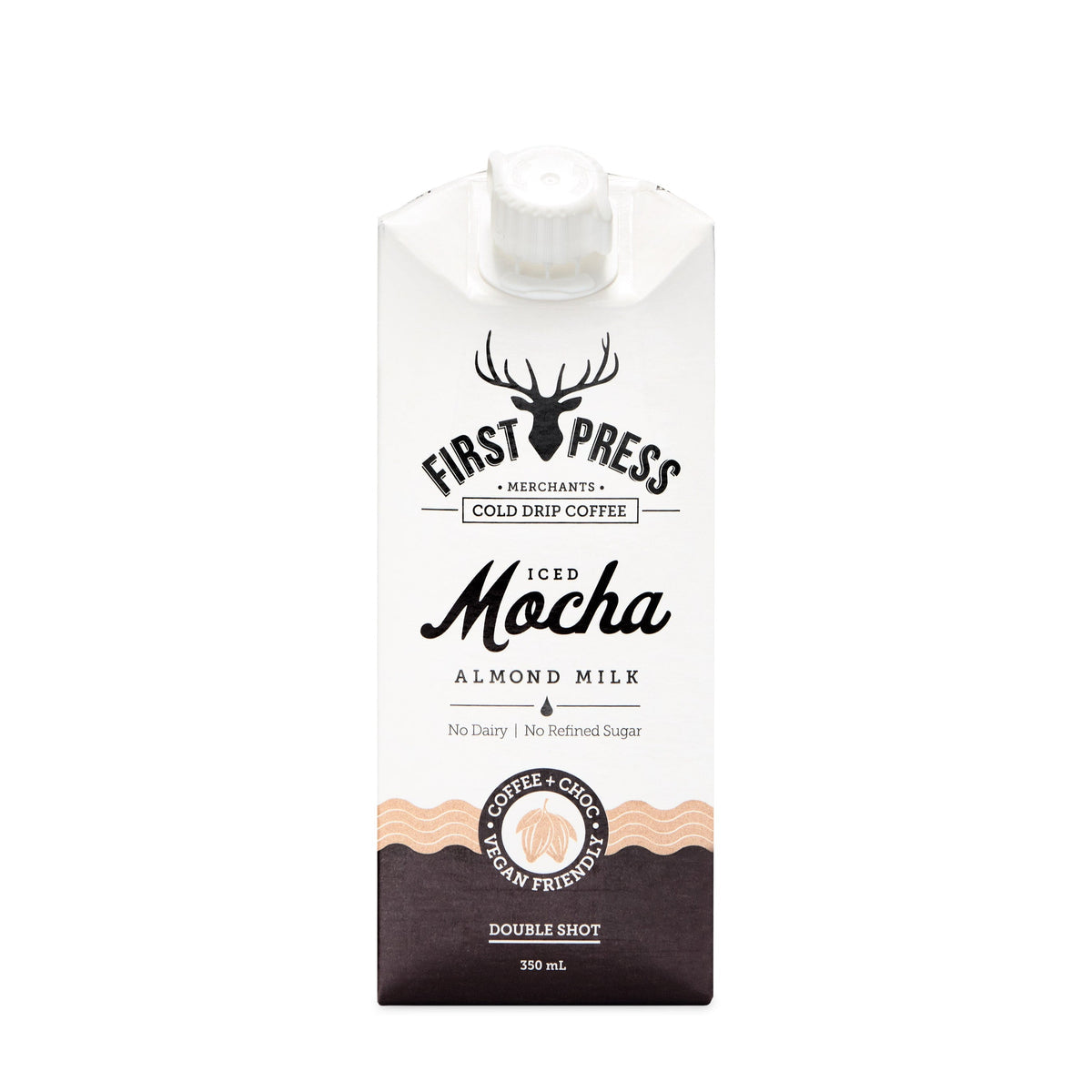 First Press Vegan Iced Mocha Almond Milk 350mL (gluten-free, refined sugar-free)