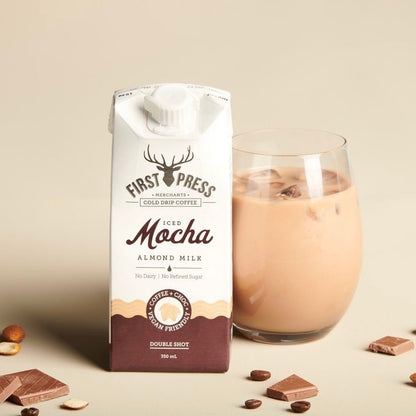 First Press Vegan Iced Mocha Almond Milk 350mL (gluten-free, refined sugar-free)