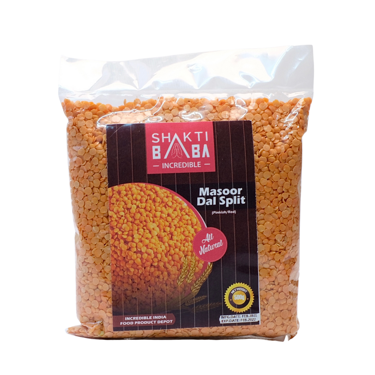 Shakti Baba Masoor Dal Split Red Lentils 500g – The Vegan Grocer Ph