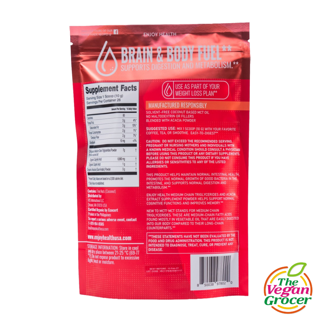 Enjoy Health Coconut MCT C8 Powder with Acacia Powder Supplement 260g (gluten-free, sugar-free)
