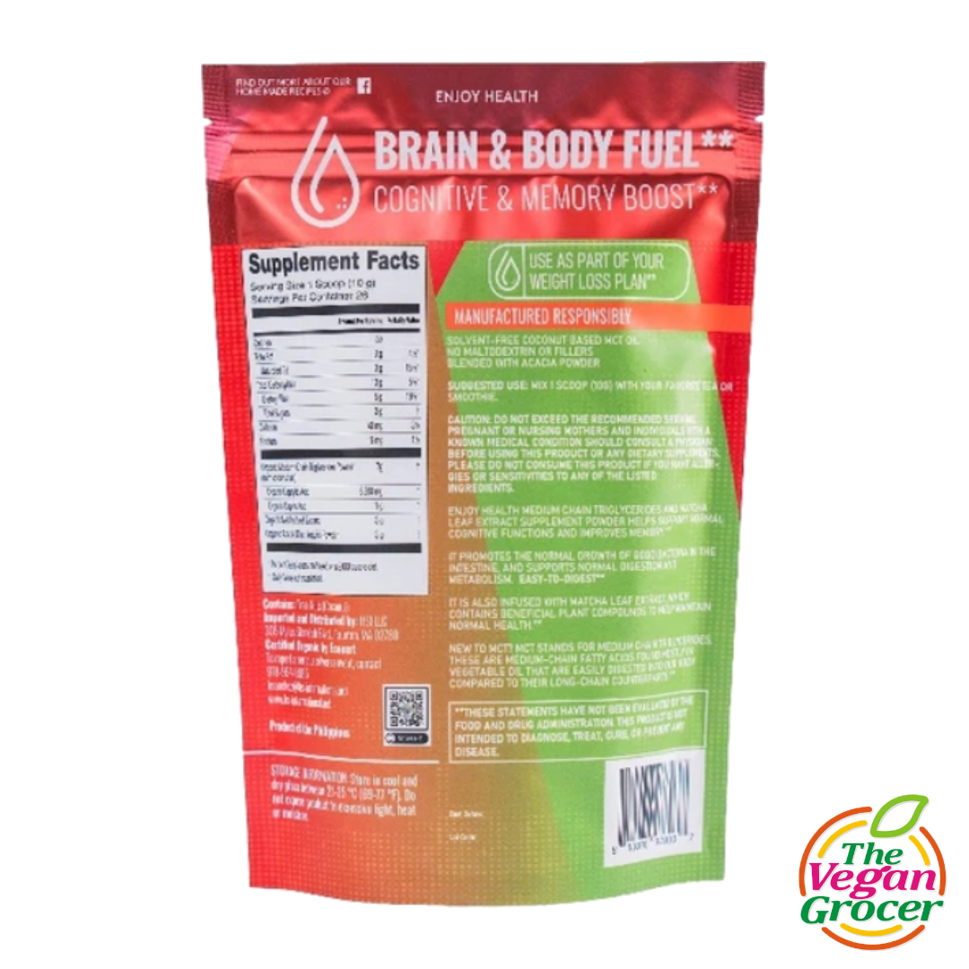 Enjoy Health MCT C8 w Matcha 260g (organic, gluten-free)