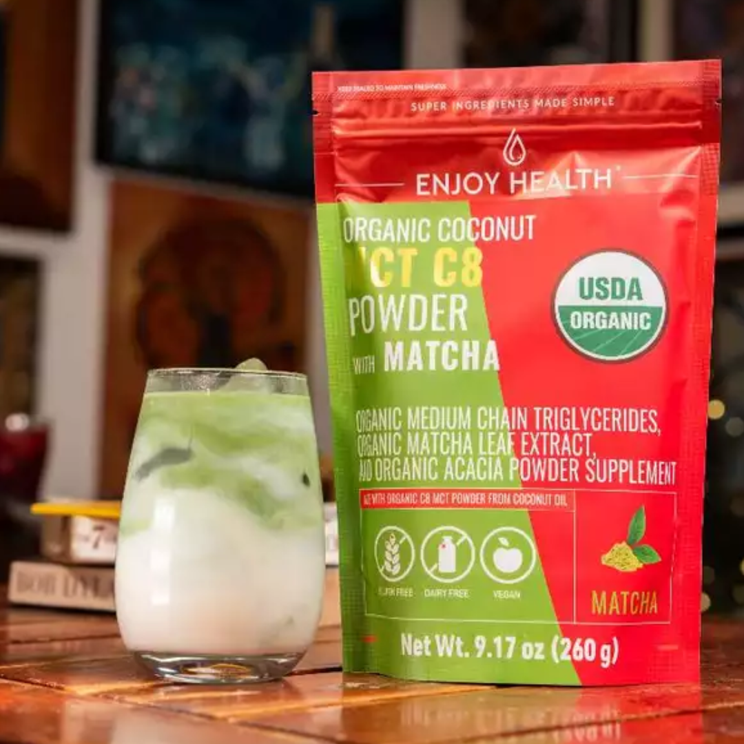 Enjoy Health MCT C8 w Matcha 260g (organic, gluten-free)