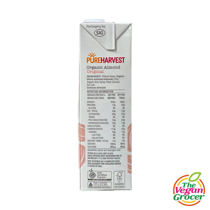 Pure Harvest Organic Almond Milk Original 1L (gluten-free, soy-free)